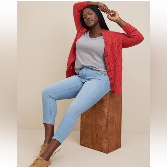 NWT Torrid Cable Boyfriend Cardigan Sweater - Picture 3 of 8